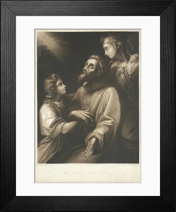 Framed Print : Ecstasy of Saint Francis, 1809. Creator: William Say Framed Print : Ecstasy of Saint Francis, 1809. Creator: William Say