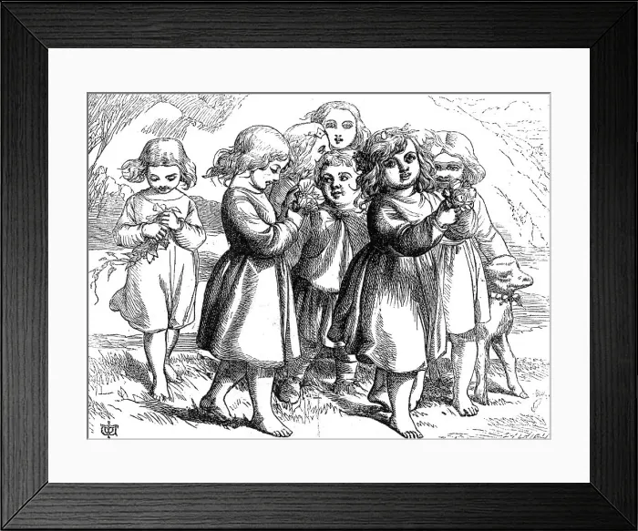 Framed Print : Flower Offerings, from The Pilgrim's Progress, 1860. Creator: Unknown. Flower Offerings, from The Pilgrim's Progress, 1860. Creator: Unknown Framed Print : Flower Offerings, from The Pilgrim's Progress, 1860. Creator: Unknown. Flower Offerings, from The Pilgrim's Progress, 1860. Creator: Unknown