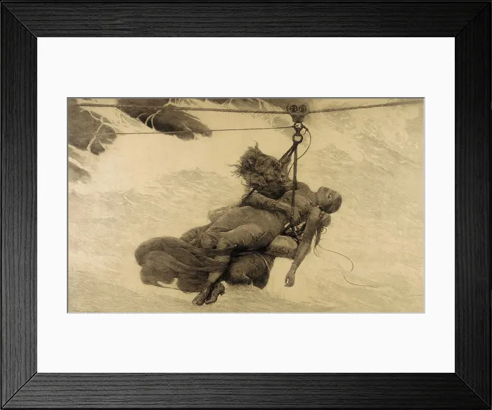 Framed Print : Saved, 1889. Creator: Winslow Homer Framed Print : Saved, 1889. Creator: Winslow Homer