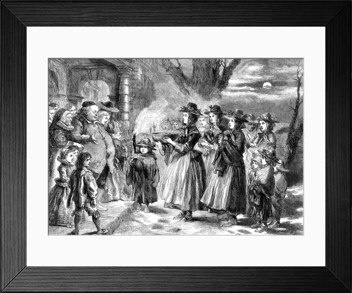 Framed Print : The Wassail Bowl - drawn by John Gilbert, 1860. Creator: Smyth Framed Print : The Wassail Bowl - drawn by John Gilbert, 1860. Creator: Smyth