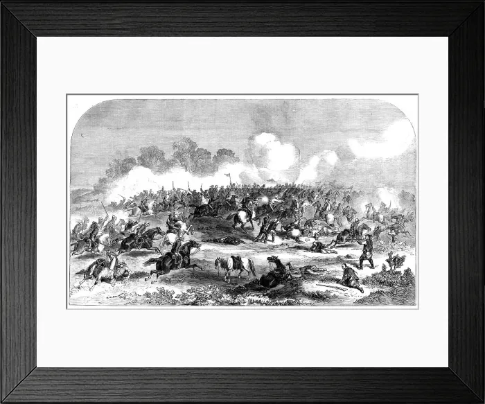 Framed Print : The King's Dragoon Guards closing with the Tartar cavalry in the engagement near Pekin... 1860. Creator: Unknown Framed Print : The King's Dragoon Guards closing with the Tartar cavalry in the engagement near Pekin... 1860. Creator: Unknown