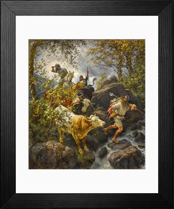 Framed Print : Robbers, 1892. Creator: Koller, Rudolf (1828-1905) Framed Print : Robbers, 1892. Creator: Koller, Rudolf (1828-1905)