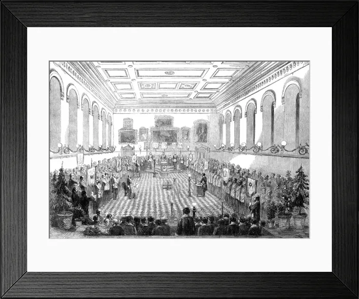 Framed Print : Installation of the Duke of Newcastle at the Mechanics Hall, Nottingham, as Provincial... 1860. Creator: W Thomas Framed Print : Installation of the Duke of Newcastle at the Mechanics Hall, Nottingham, as Provincial... 1860. Creator: W Thomas