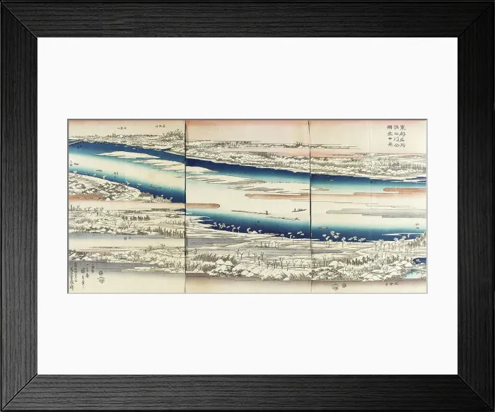 Framed Print : The Sumida River in Snow, c1832-34. Creator: Ando Hiroshige Framed Print : The Sumida River in Snow, c1832-34. Creator: Ando Hiroshige
