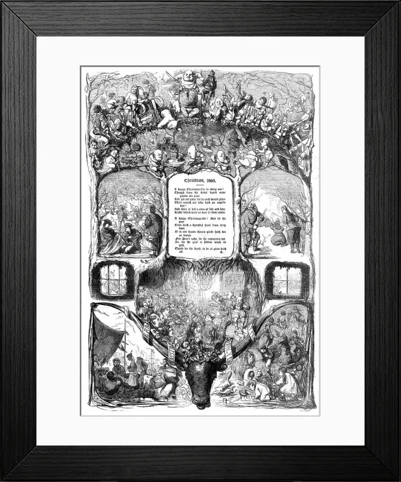 Framed Print : Christmas poem, 1860. Creator: Unknown Framed Print : Christmas poem, 1860. Creator: Unknown
