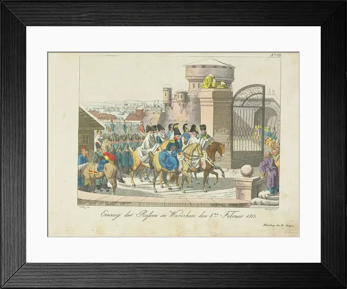 Framed Print : Russian army entering Warsaw in 1813, after 1813. Creator: Nusbiegel, Johann (ca 1750-1833) Framed Print : Russian army entering Warsaw in 1813, after 1813. Creator: Nusbiegel, Johann (ca 1750-1833)