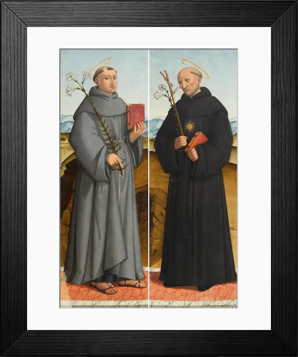 Framed Print : Saint Anthony of Padua. Saint Nicholas of Tolentino. Creator: Savoldo, Giovanni Girolamo (Girolamo da Brescia) (1480 / 85-1548) Framed Print : Saint Anthony of Padua. Saint Nicholas of Tolentino. Creator: Savoldo, Giovanni Girolamo (Girolamo da Brescia) (1480 / 85-1548)