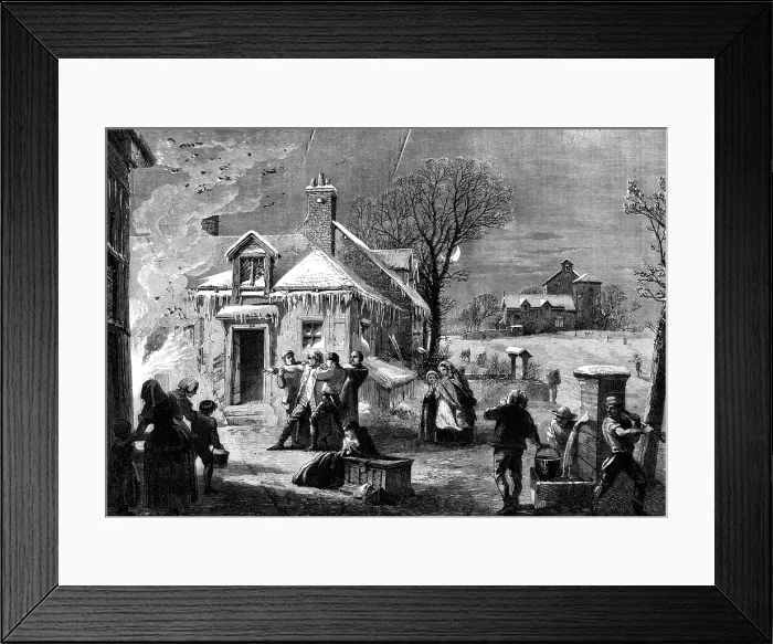 Framed Print : The House on Fire on Christmas Eve, 1860. Creator: Unknown. The House on Fire on Christmas Eve, 1860. Creator: Unknown Framed Print : The House on Fire on Christmas Eve, 1860. Creator: Unknown. The House on Fire on Christmas Eve, 1860. Creator: Unknown