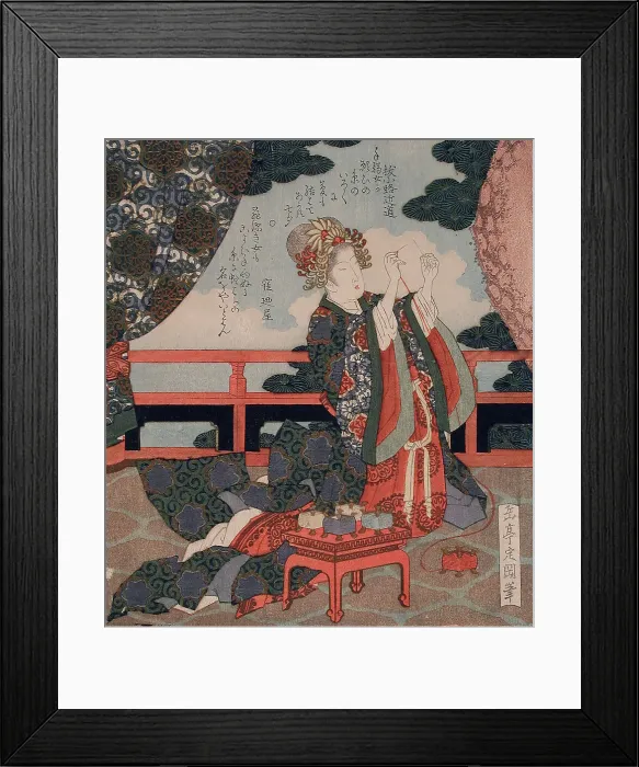 Framed Print : Making a Wish to Meet a Good Mate during the Tanabata Festival, circa 1820-1830 Creator: Gakutei Framed Print : Making a Wish to Meet a Good Mate during the Tanabata Festival, circa 1820-1830 Creator: Gakutei