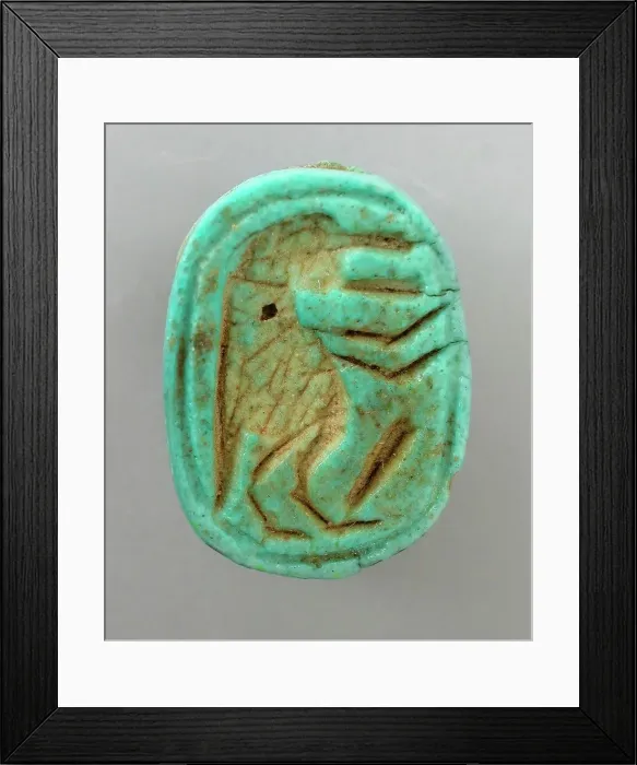 Framed Print : Scarab With Depiction of the Hippo Goddess Taweret, Egypt, probably 18th - 20th Dynasty 1569 - 108.. Creator: Unknown Framed Print : Scarab With Depiction of the Hippo Goddess Taweret, Egypt, probably 18th - 20th Dynasty 1569 - 108.. Creator: Unknown