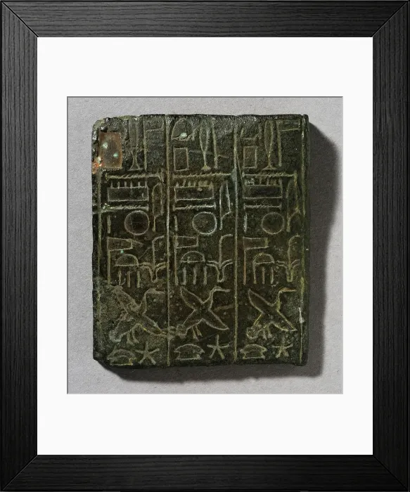 Framed Print : Plaque Inscribed by a High Priest of Amen, 21st Dynasty (1055-931 BCE) or later. Creator: Unknown Framed Print : Plaque Inscribed by a High Priest of Amen, 21st Dynasty (1055-931 BCE) or later. Creator: Unknown