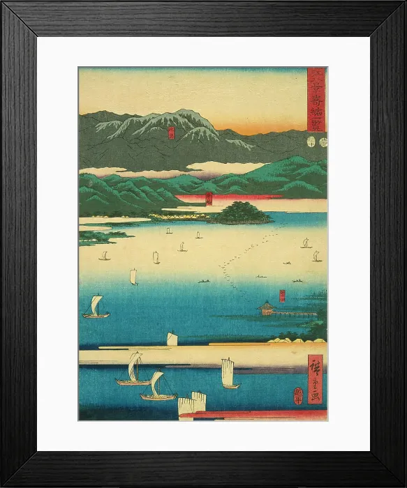 Framed Print : Eight Views of Omi: Miidera, Ishiyama, Seta (image 3 of 3), 1856. Creator: Ando Hiroshige Framed Print : Eight Views of Omi: Miidera, Ishiyama, Seta (image 3 of 3), 1856. Creator: Ando Hiroshige