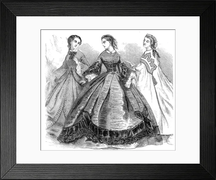 Framed Print : Paris Fashions for the New Year, 1860. Creator: Unknown Framed Print : Paris Fashions for the New Year, 1860. Creator: Unknown