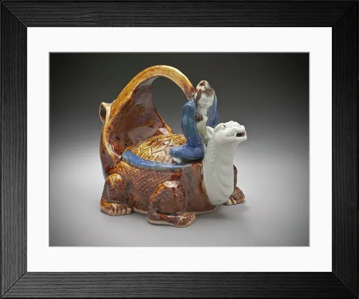 Framed Print : Sake Vessel in the Form of Urashima Taro on the Long-tailed Turtle, 19th century. Creator: Unknown Framed Print : Sake Vessel in the Form of Urashima Taro on the Long-tailed Turtle, 19th century. Creator: Unknown
