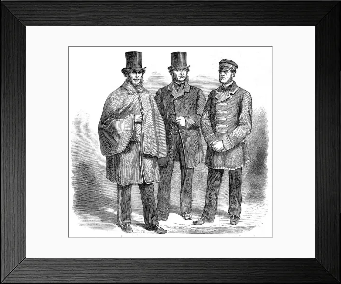 Framed Print : New uniform for the letter-carriers, mail-guards, and drivers, in the employ of the... 1860. Creator: Unknown Framed Print : New uniform for the letter-carriers, mail-guards, and drivers, in the employ of the... 1860. Creator: Unknown