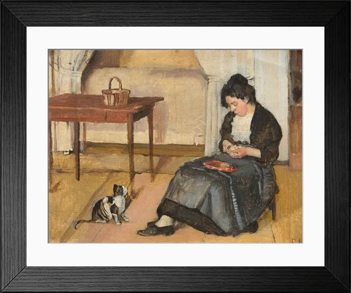Framed Print : Seated woman peeling an apple, ca 1885. Creator: Hodler, Ferdinand (1853-1918) Framed Print : Seated woman peeling an apple, ca 1885. Creator: Hodler, Ferdinand (1853-1918)