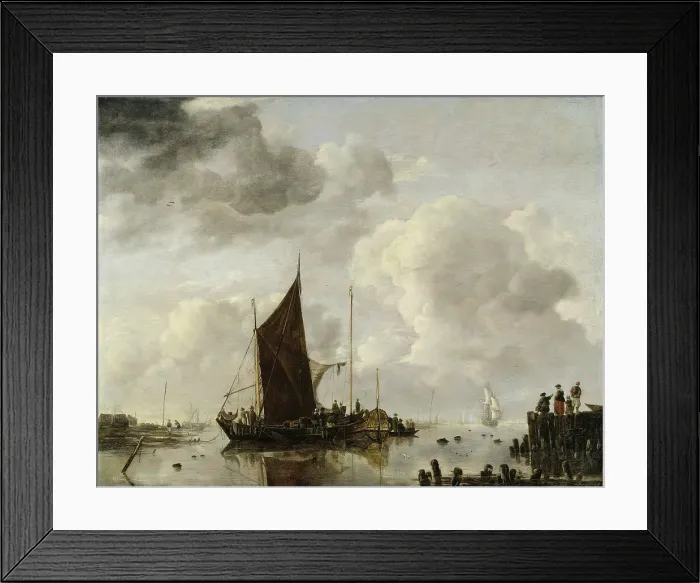 Framed Print : Harbour Scene with Reflecting Water, 1649. Creator: Jan van de Cappelle Framed Print : Harbour Scene with Reflecting Water, 1649. Creator: Jan van de Cappelle