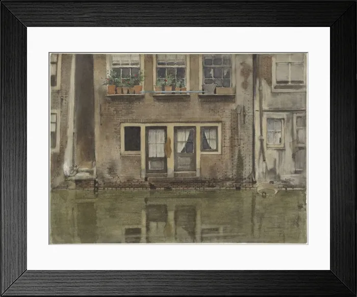 Framed Print : Houses on a canal in Amsterdam, 1870-1923. Creator: Willem Witsen Framed Print : Houses on a canal in Amsterdam, 1870-1923. Creator: Willem Witsen