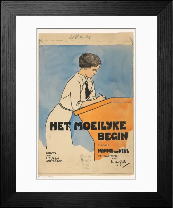 Framed Print : Cover design for The difficult beginning by Nannie van Wehl, 1915 or earlier. Creator: Willy Sluiter. Cover design for The difficult beginning by Nannie van Wehl, 1915 or earlier. Creator: Willy Sluiter Framed Print : Cover design for The difficult beginning by Nannie van Wehl, 1915 or earlier. Creator: Willy Sluiter. Cover design for The difficult beginning by Nannie van Wehl, 1915 or earlier. Creator: Willy Sluiter