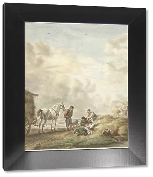 Harvest scene, 1795. Creator: Abraham Delfos