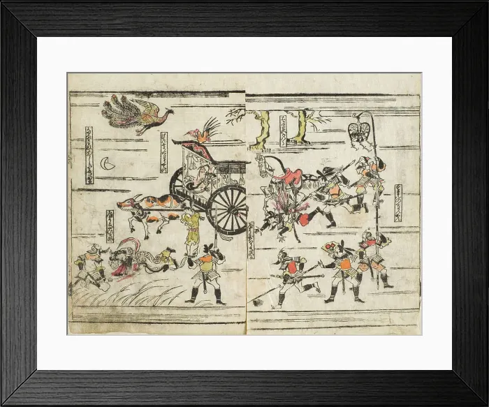 Framed Print : Imaginary Tale showing Battle Scene with Slain Princess, Mid-17th century. Creator: Unknown Framed Print : Imaginary Tale showing Battle Scene with Slain Princess, Mid-17th century. Creator: Unknown