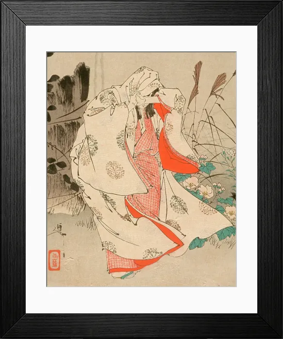 Framed Print : Yokobue Waiting from Takiguchi Tokiyori by Moonlight at Horinji, 1890. Creator: Tsukioka Yoshitoshi Framed Print : Yokobue Waiting from Takiguchi Tokiyori by Moonlight at Horinji, 1890. Creator: Tsukioka Yoshitoshi