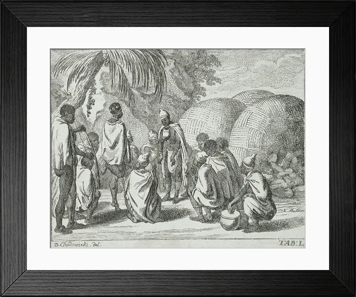 Framed Print : Illustration for Basedow's Elementary Work, 1770. Creator: Daniel Nikolaus Chodowiecki