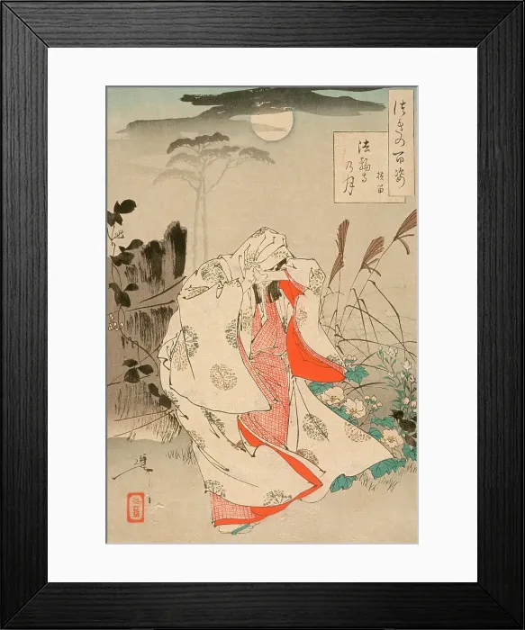 Framed Print : Yokobue Waiting from Takiguchi Tokiyori by Moonlight at Horinji, 1890. Creator: Tsukioka Yoshitoshi Framed Print : Yokobue Waiting from Takiguchi Tokiyori by Moonlight at Horinji, 1890. Creator: Tsukioka Yoshitoshi