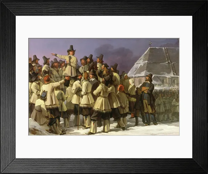 Framed Print : King Gustav Vasa of Sweden Addressing Men from Dalarna in Mora, 1836. Creator: Johan Gustaf Sandberg Framed Print : King Gustav Vasa of Sweden Addressing Men from Dalarna in Mora, 1836. Creator: Johan Gustaf Sandberg