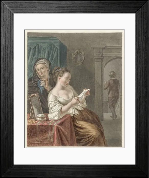 Framed Print : The letter reader, 1795. Creator: Abraham Delfos Framed Print : The letter reader, 1795. Creator: Abraham Delfos