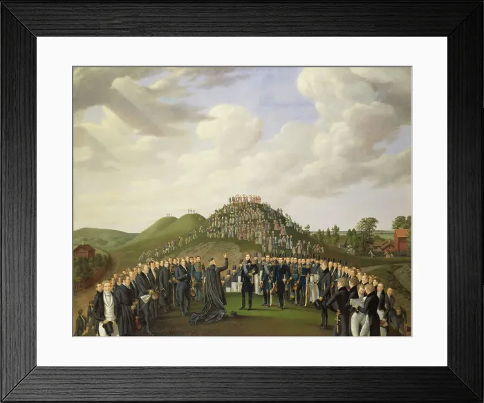 Framed Print : King Carl XIV Johan Visiting the Mounds at Old Uppsala in 1834, 1836. Creator: Johan Way Framed Print : King Carl XIV Johan Visiting the Mounds at Old Uppsala in 1834, 1836. Creator: Johan Way