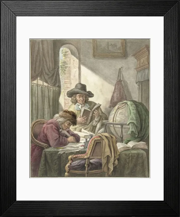 Framed Print : The Scholars, 1798. Creator: Abraham Delfos Framed Print : The Scholars, 1798. Creator: Abraham Delfos