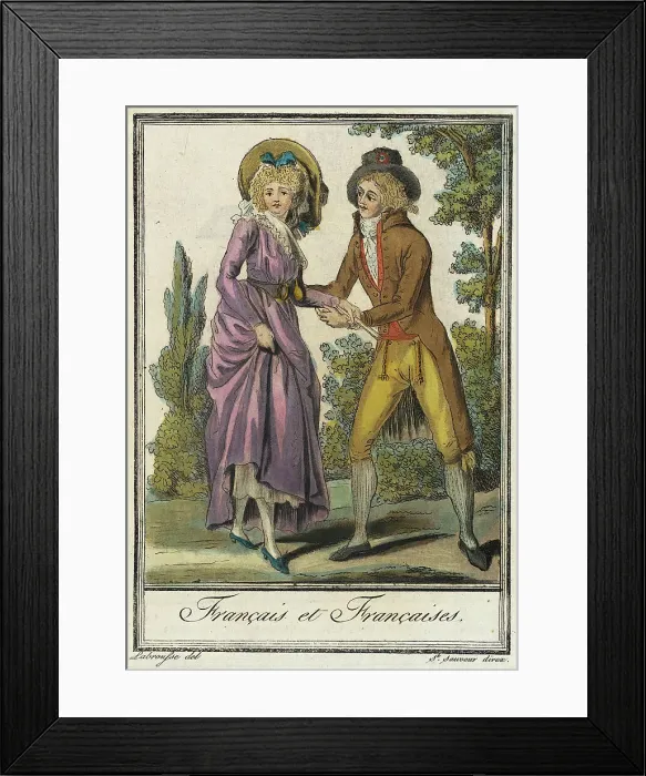 Framed Print : Costumes de Différent Pays, Français et Françaises. c1797. Creators: Jacques Grasset de Saint-Sauveur, LF Labrousse Framed Print : Costumes de Différent Pays, Français et Françaises. c1797. Creators: Jacques Grasset de Saint-Sauveur, LF Labrousse