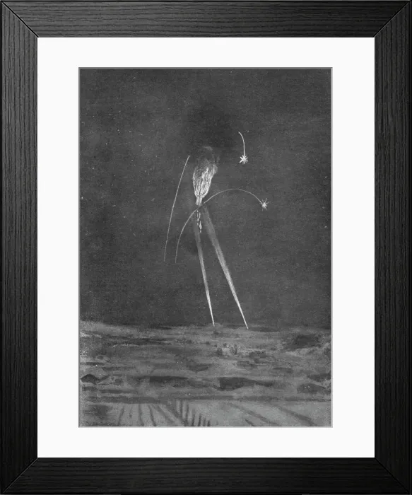 Framed Print : Un Zeppelin abattu a Revigny; La chute: le zeppelin tombe comme une torche surmontee d'une e'paisse Creator: Unknown Framed Print : Un Zeppelin abattu a Revigny; La chute: le zeppelin tombe comme une torche surmontee d'une e'paisse Creator: Unknown