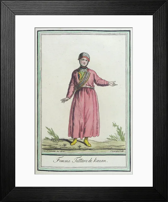 Framed Print : Costumes de Différents Pays, Femme Tattare de Kazan, c1797. Creators: Jacques Grasset de Saint-Sauveur, LF Labrousse Framed Print : Costumes de Différents Pays, Femme Tattare de Kazan, c1797. Creators: Jacques Grasset de Saint-Sauveur, LF Labrousse
