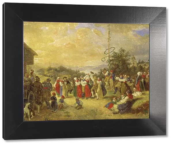 Midsummer Dance at Rättvik, 1852. Creator: Kilian Christoffer Zoll