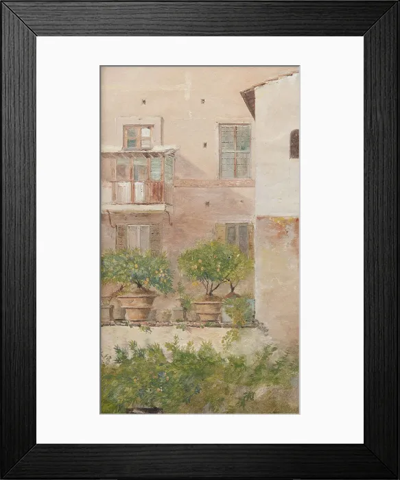 Framed Print : Italian Study. Patio with Lemon-Trees in Flowerpots. Creator: Lars Jacob von Röök Framed Print : Italian Study. Patio with Lemon-Trees in Flowerpots. Creator: Lars Jacob von Röök