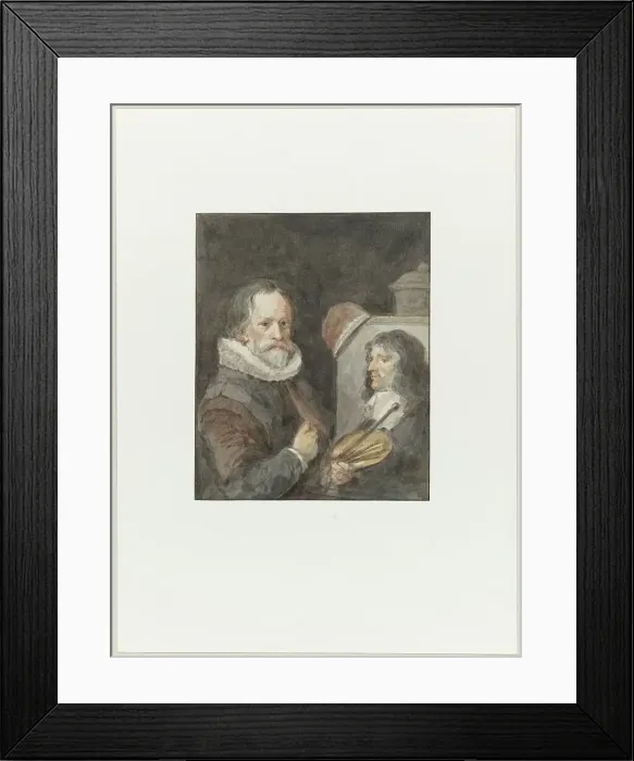Framed Print : Portrait of Michiel van Mierevelt, holding Jacob Willemsz. Delff painting, 1792. Creator: Aert Schouman Framed Print : Portrait of Michiel van Mierevelt, holding Jacob Willemsz. Delff painting, 1792. Creator: Aert Schouman