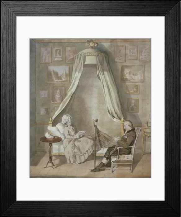 Framed Print : Interior with Count Claes Ekeblad and his Wife Brita, née Horn, 1783. Creator: Lorentz Svensson Sparrgren Framed Print : Interior with Count Claes Ekeblad and his Wife Brita, née Horn, 1783. Creator: Lorentz Svensson Sparrgren