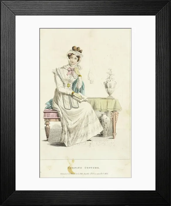 Framed Print : Fashion Plate (Morning Dress), 1826. Creator: Rudolph Ackermann Framed Print : Fashion Plate (Morning Dress), 1826. Creator: Rudolph Ackermann