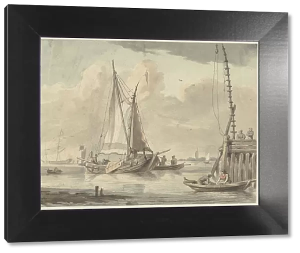 Sailing ships on the river near Dordrecht, 1720-1792. Creator: Aert Schouman
