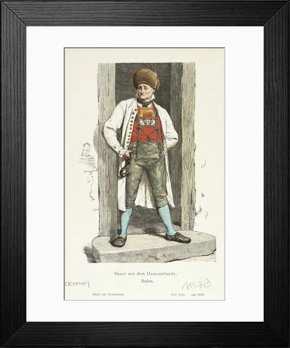 Framed Print : Costume Plate (Bauer aus dem Hanauerland, Baden), 1879. Creator: Unknown Framed Print : Costume Plate (Bauer aus dem Hanauerland, Baden), 1879. Creator: Unknown