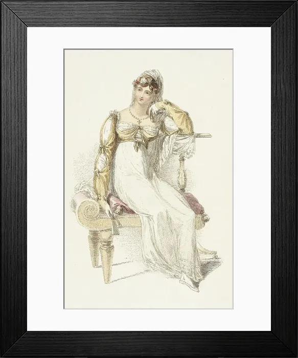 Framed Print : Fashion Plate (Evening Dress), 1813. Creator: Unknown Framed Print : Fashion Plate (Evening Dress), 1813. Creator: Unknown