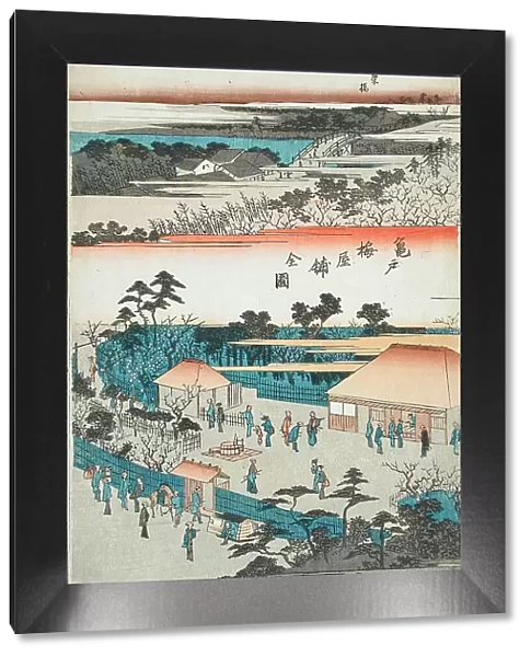 Panoramic View of the Plum Viewing Pavilions of Kameido (image 3 of 3), c1832-34. Creator: Ando Hiroshige