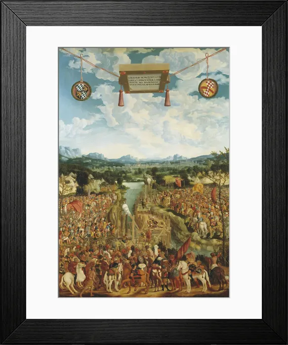 Framed Print : Manlius Torquatus Fighting a Gaul. Creator: Ludwig Refinger Framed Print : Manlius Torquatus Fighting a Gaul. Creator: Ludwig Refinger