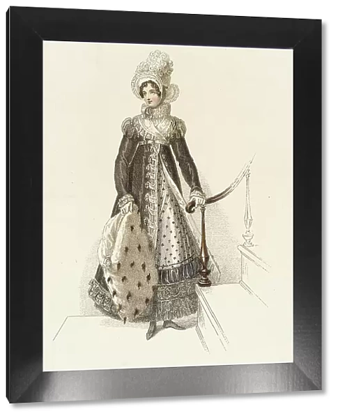 Fashion Plate (Half Mourning Walking Dress), 1819. Creator: Unknown