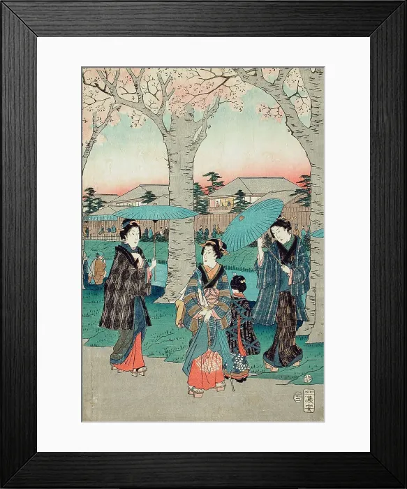 Framed Print : Flowers Beside the Tamagawa-Zutsumi (image 2 of 3), c1856. Creator: Ando Hiroshige Framed Print : Flowers Beside the Tamagawa-Zutsumi (image 2 of 3), c1856. Creator: Ando Hiroshige