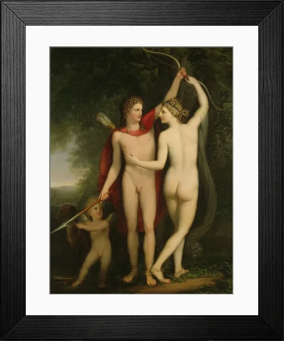 Framed Print : Venus, Adonis and Cupid, late 18th century. Creator: Jonas Akerstrom Framed Print : Venus, Adonis and Cupid, late 18th century. Creator: Jonas Akerstrom