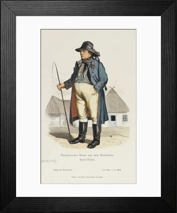 Framed Print : Costume Plate (Pommerscher Bauer aus dem Weizacker), 19th century. Creator: Unknown Framed Print : Costume Plate (Pommerscher Bauer aus dem Weizacker), 19th century. Creator: Unknown
