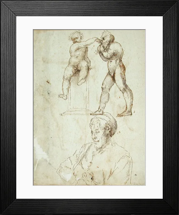 Framed Print : Sheet of Studies (recto and verso) (image 2 of 2), Mid-16th century. Creator: Unknown Framed Print : Sheet of Studies (recto and verso) (image 2 of 2), Mid-16th century. Creator: Unknown